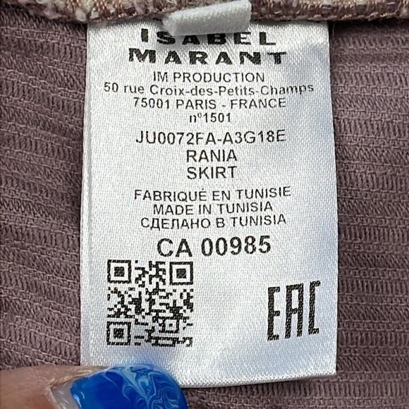 New Isabel Marant Etoile Rania Skirt in Lilac Purple Ribbed Corduroy Mini Sz 40 - Picture 12 of 16